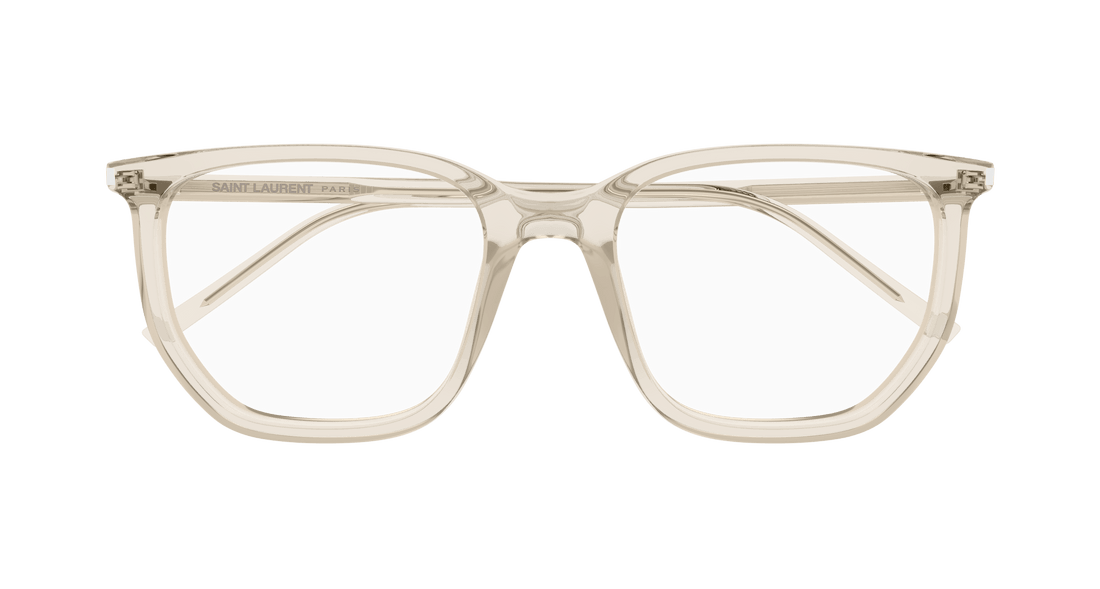 Óculos graduados saint laurent sl 802 004 beige geometric unisex tamanho 55mm - Vista de detalhe