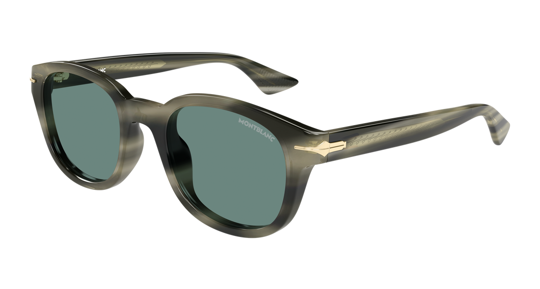 Óculos de sol montblanc mb0435s 005 havana round/oval/panthos masculino tamanho 51mm - Vista principal