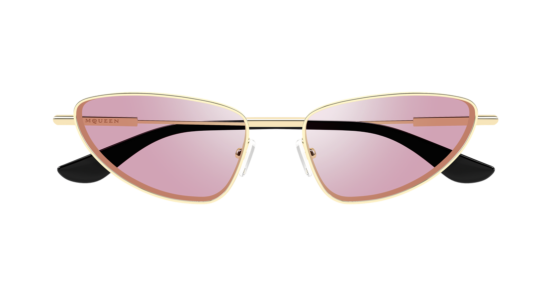 Occhiali da sole alexander mcqueen am0522s 004 dorado cat eye femenino taglia 56mm - Vista dettagliata