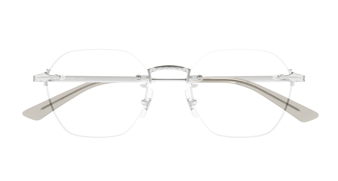 Occhiali da vista montblanc mb0403o 002 plateado round masculino taglia 50mm - Vista dettagliata