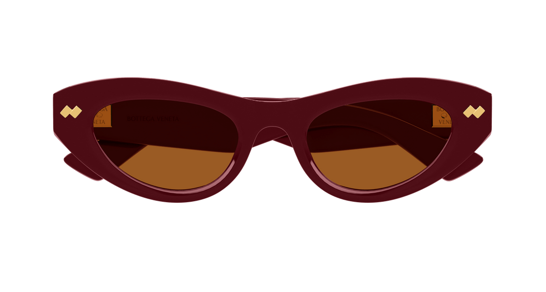 Óculos de sol bottega veneta bv1350s 005 burdeos cat eye femenino tamanho 50mm - Vista de detalhe
