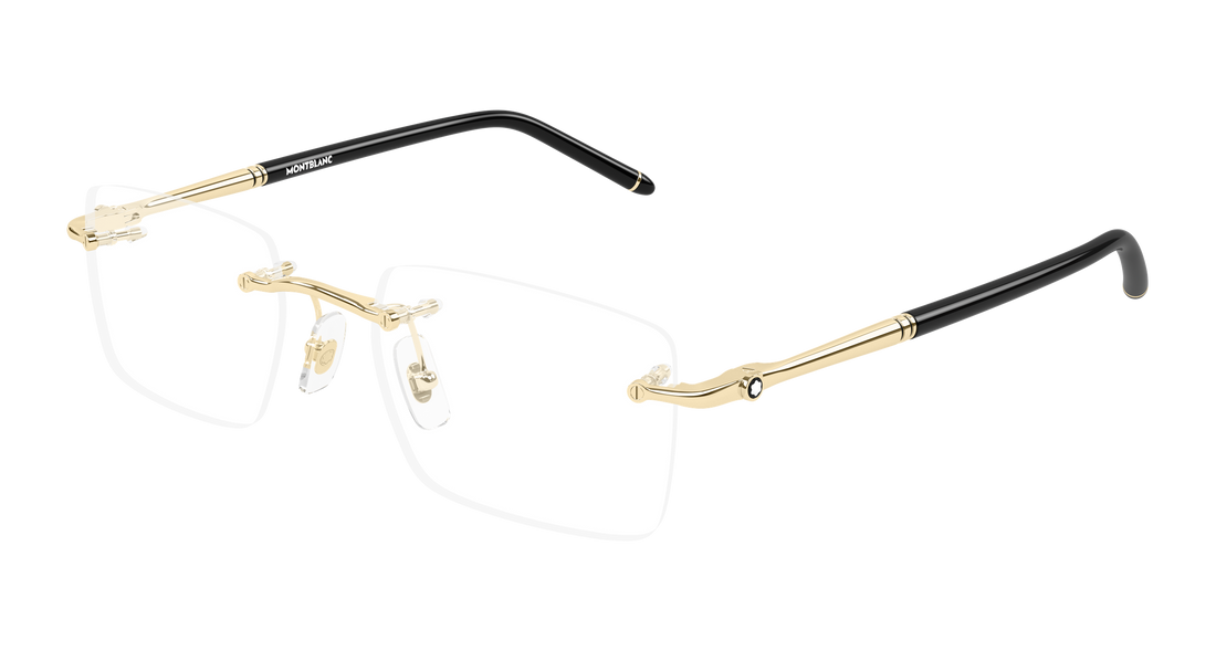 Óculos graduados montblanc mb0444o 001 dorado rectangular / squared masculino tamanho 54mm - Vista principal