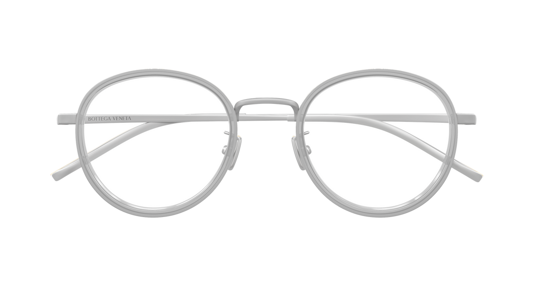 Óculos graduados bottega veneta bv1428oa 004 plateado round/oval/panthos unisex tamanho 50mm - Vista de detalhe