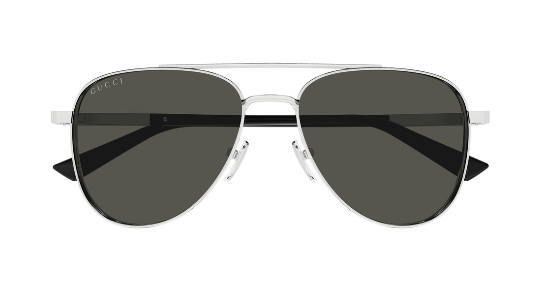 Óculos de sol gucci gg1962s 001 plateado pilot/navigator masculino tamanho 56mm - Vista de detalhe