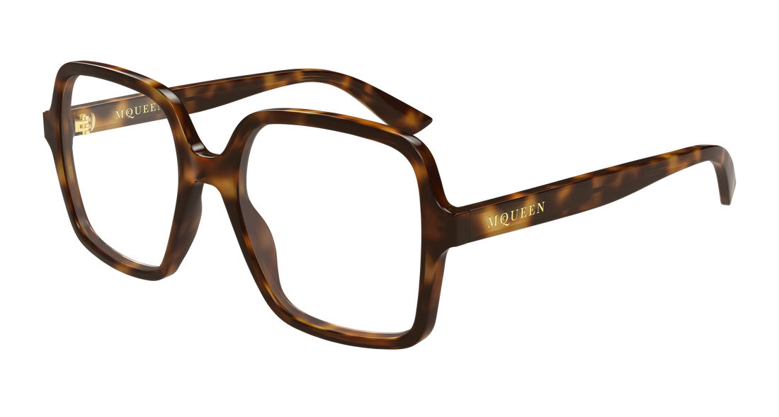 Brillen alexander mcqueen am0538o 002 havana rectangular / squared femenino größe 52mm - Hauptansicht