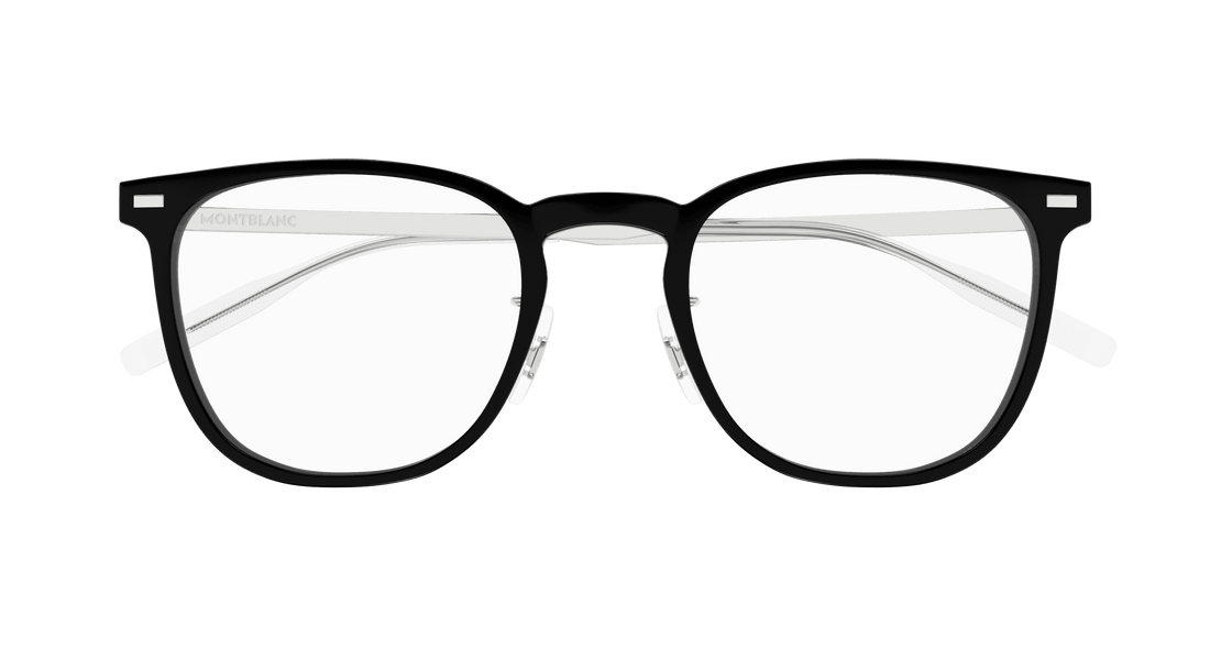 Óculos graduados montblanc mb0393on 001 negro square masculino tamanho 51mm - Vista de detalhe