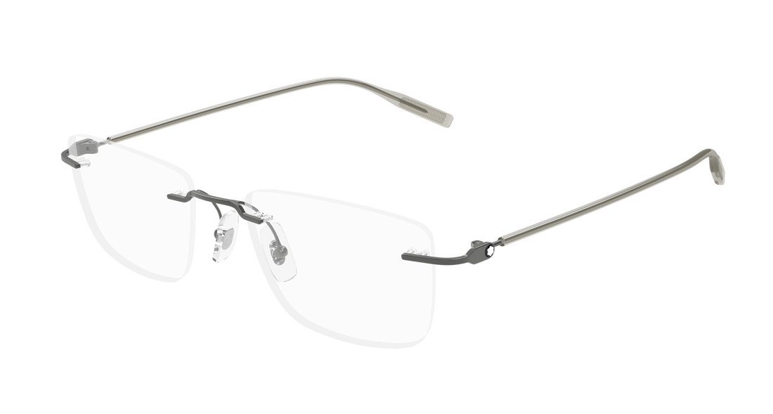 Occhiali da vista montblanc mb0431o 001 plateado rectangular / squared masculino taglia 53mm - Vista principale