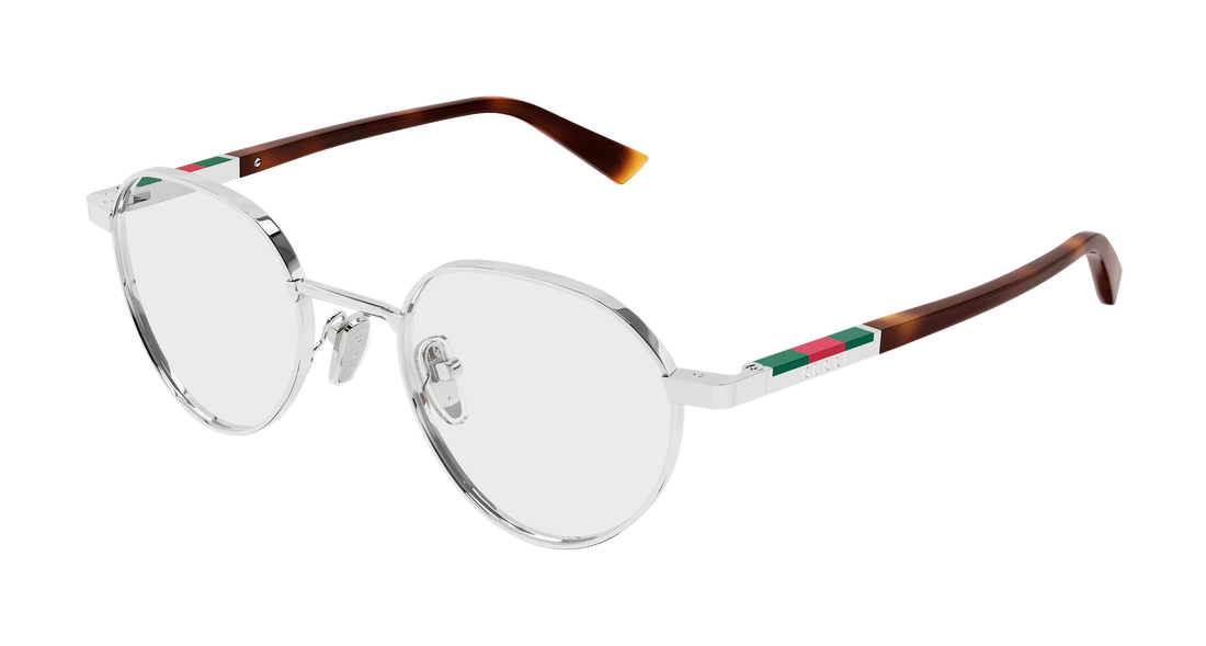 Occhiali da vista gucci gg1963o 003 plateado round/oval/panthos masculino taglia 49mm - Vista principale