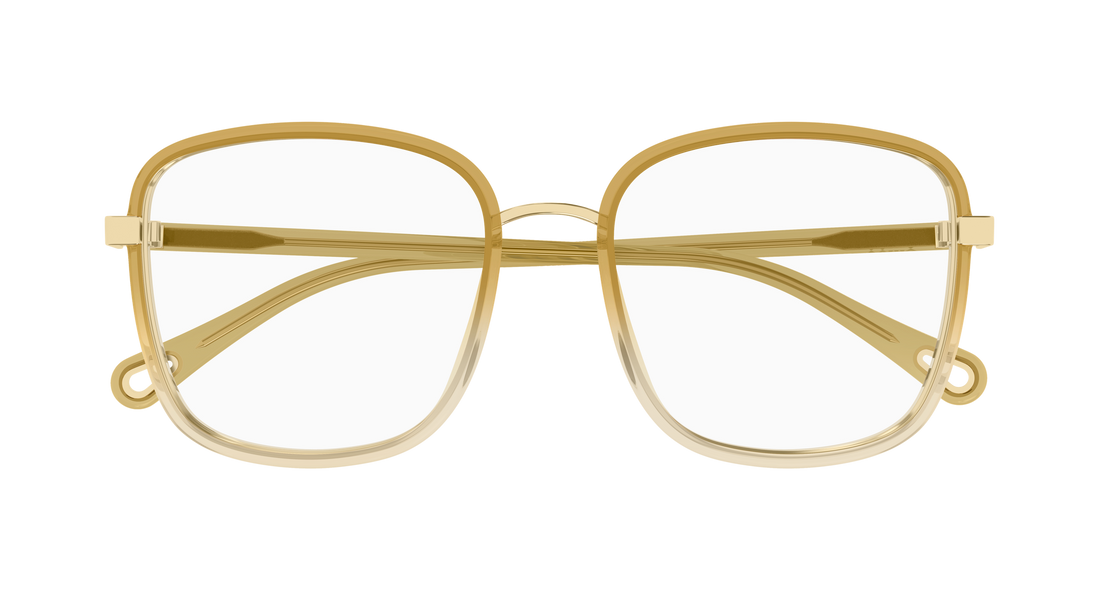 Prescription glasses chloé ch0034o 024 beige rectangular / squared femenino size 53mm - Detailed view