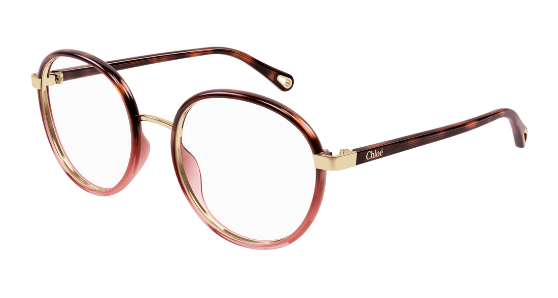 Óculos graduados chloé ch0033o 010 havana round femenino tamanho 51mm - Vista principal