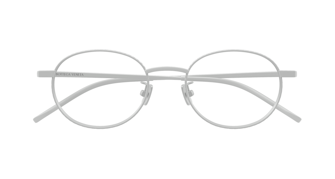 Óculos graduados bottega veneta bv1426oa 002 plateado round/oval/panthos unisex tamanho 50mm - Vista de detalhe