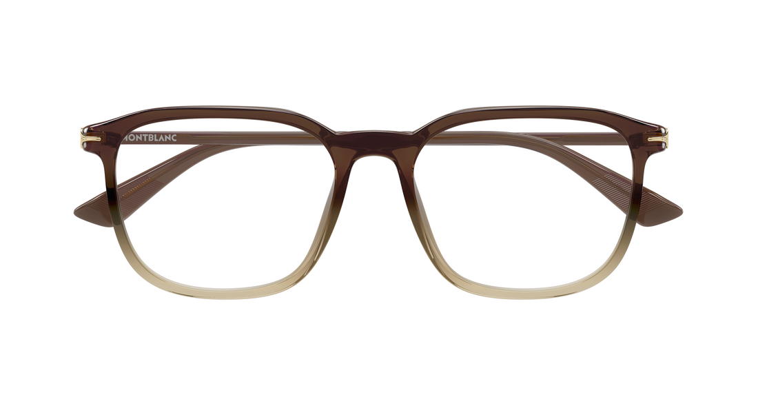 Occhiali da vista montblanc mb0438o 005 marron rectangular / squared masculino taglia 53mm - Vista dettagliata