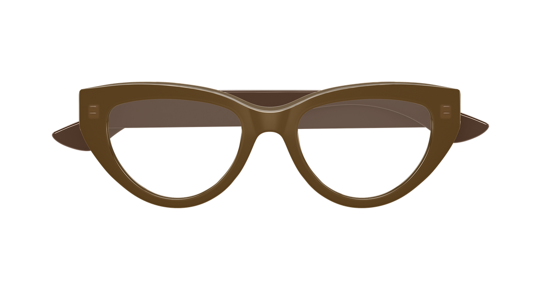 Brillen alexander mcqueen am0529o 003 marron cat eye femenino größe 52mm - Detailansicht