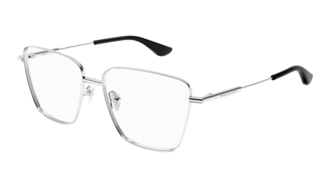 Brillen alexander mcqueen am0503o 001 plateado square femenino größe 55mm - Hauptansicht