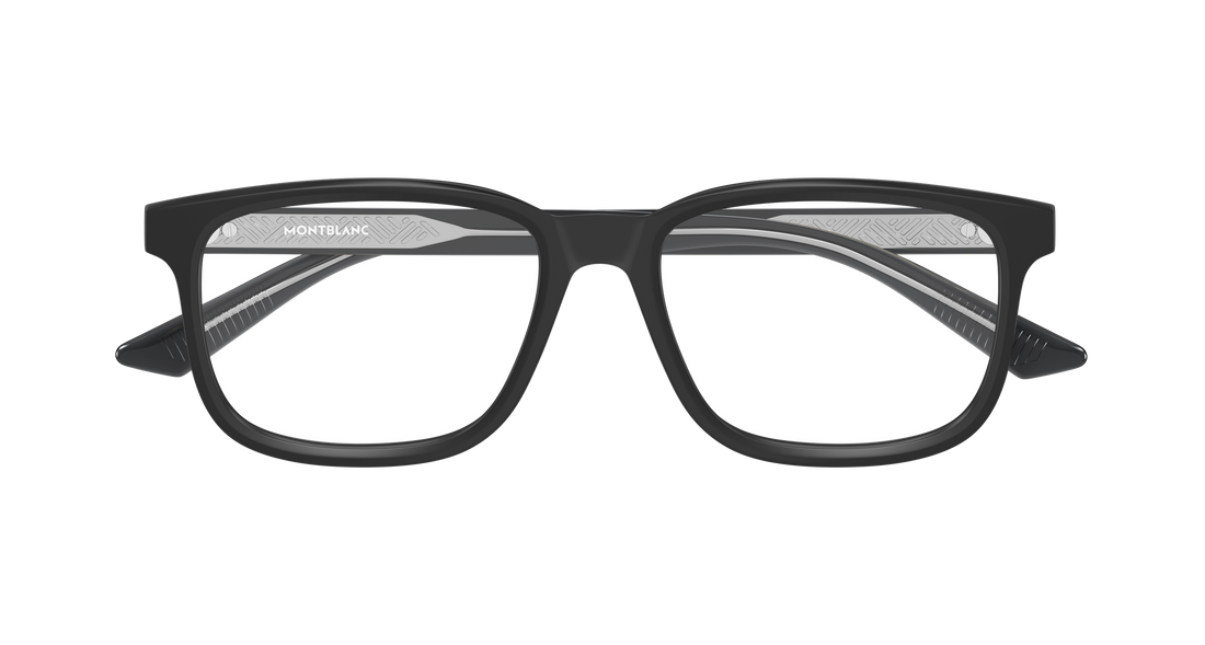 Occhiali da vista montblanc mb0452o 002 negro rectangular / squared masculino taglia 55mm - Vista dettagliata