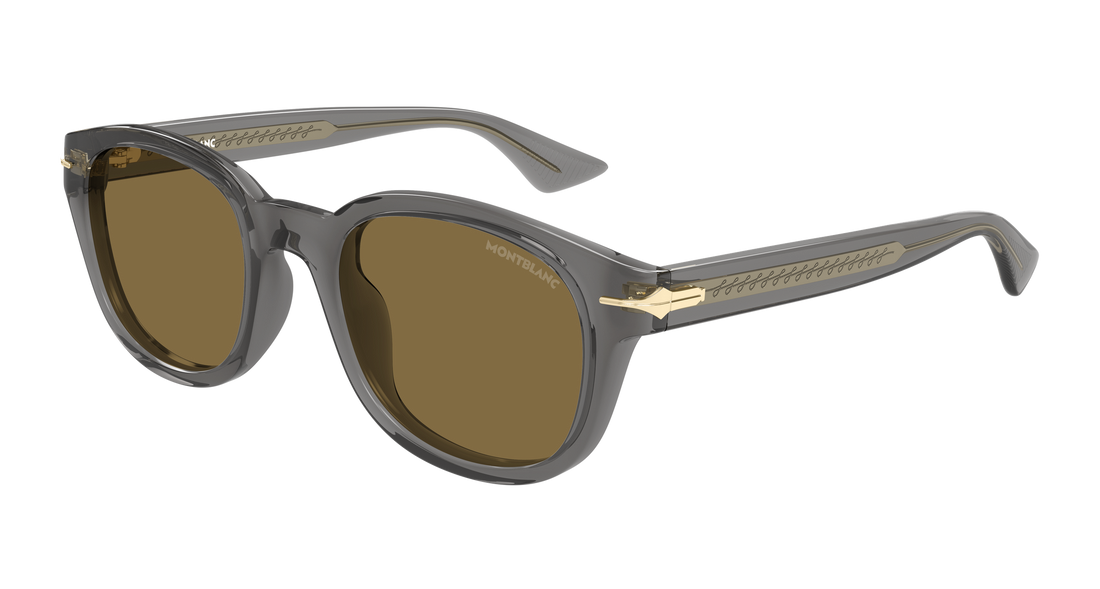 Gafas de sol montblanc mb0435s 003 gris round/oval/panthos masculino talla 51mm - Vista principal