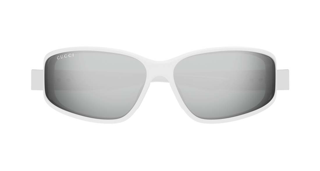 Óculos de sol gucci gg2011s 003 blanco geometric masculino tamanho 73mm - Vista de detalhe