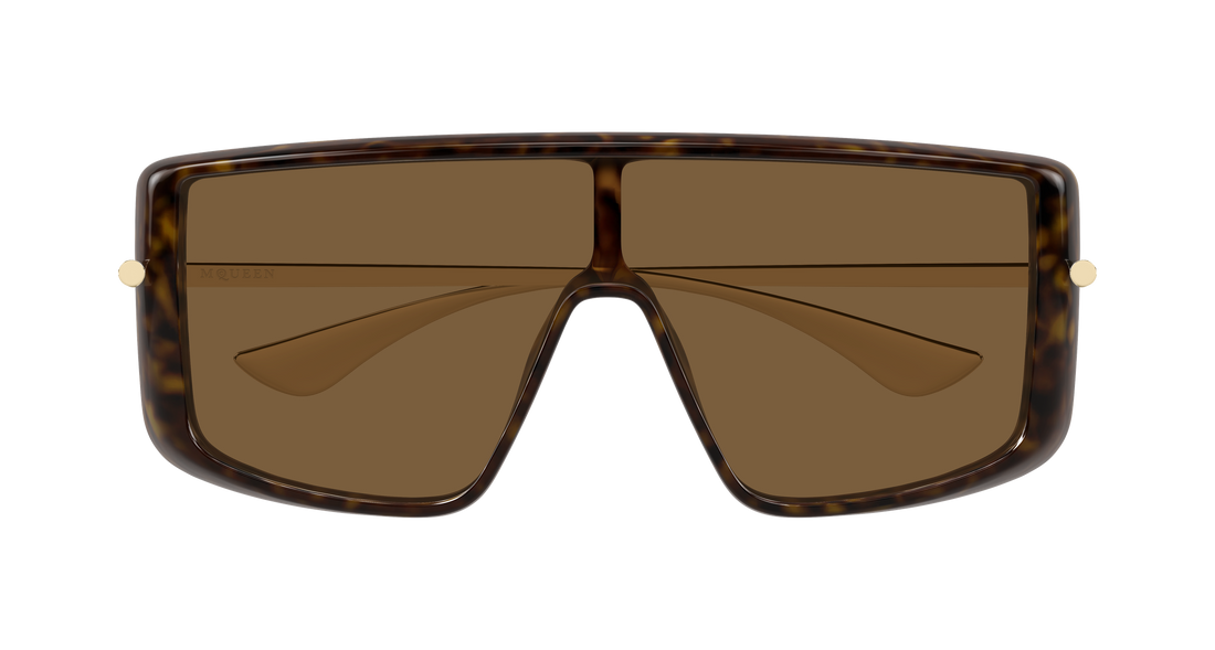 Occhiali da sole alexander mcqueen am0524s 002 havana rectangular / squared unisex taglia 99mm - Vista dettagliata