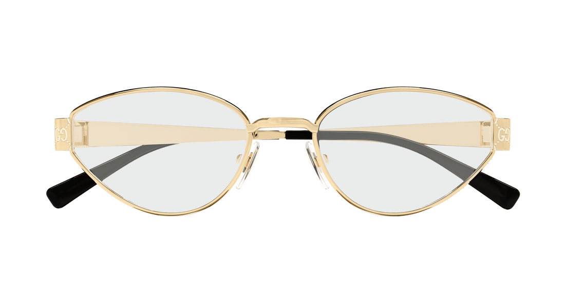 Óculos graduados gucci gg1853o 001 dorado geometric femenino tamanho 54mm - Vista de detalhe