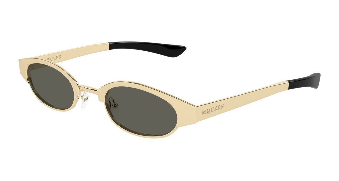 Occhiali da sole alexander mcqueen am0545s 001 dorado round/oval/panthos unisex taglia 48mm - Vista principale