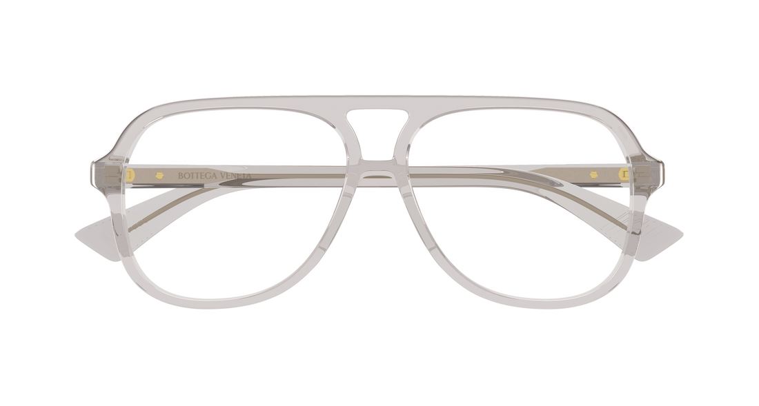 Óculos graduados bottega veneta bv1417o 003 gris pilot/navigator unisex tamanho 56mm - Vista de detalhe