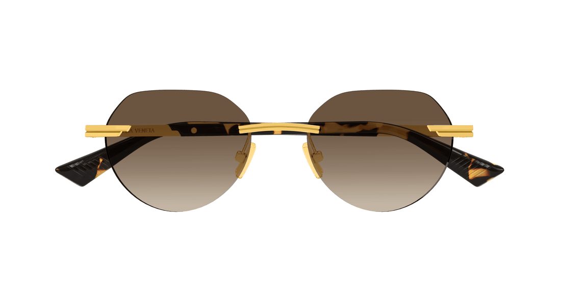 Óculos de sol bottega veneta bv1379s 003 dorado round masculino tamanho 51mm - Vista de detalhe