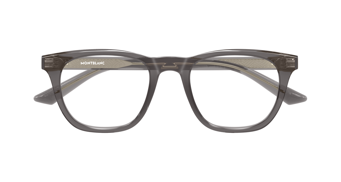Briller montblanc mb0422o 009 gris rectangular / squared masculino størrelse 53mm - Detaljeret visning