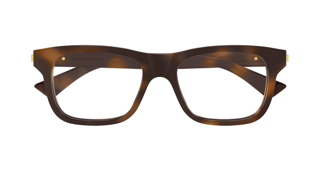 Óculos graduados bottega veneta bv1412o 009 havana rectangular / squared masculino tamanho 52mm - Vista de detalhe