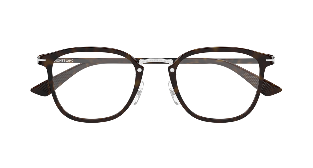Gafas graduadas montblanc mb0440oa 002 havana round/oval/panthos masculino talla 50mm - Vista de detalle