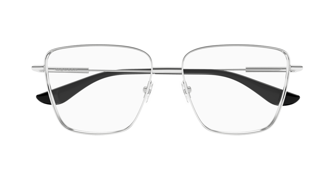 Brillen alexander mcqueen am0503o 001 plateado square femenino größe 55mm - Detailansicht