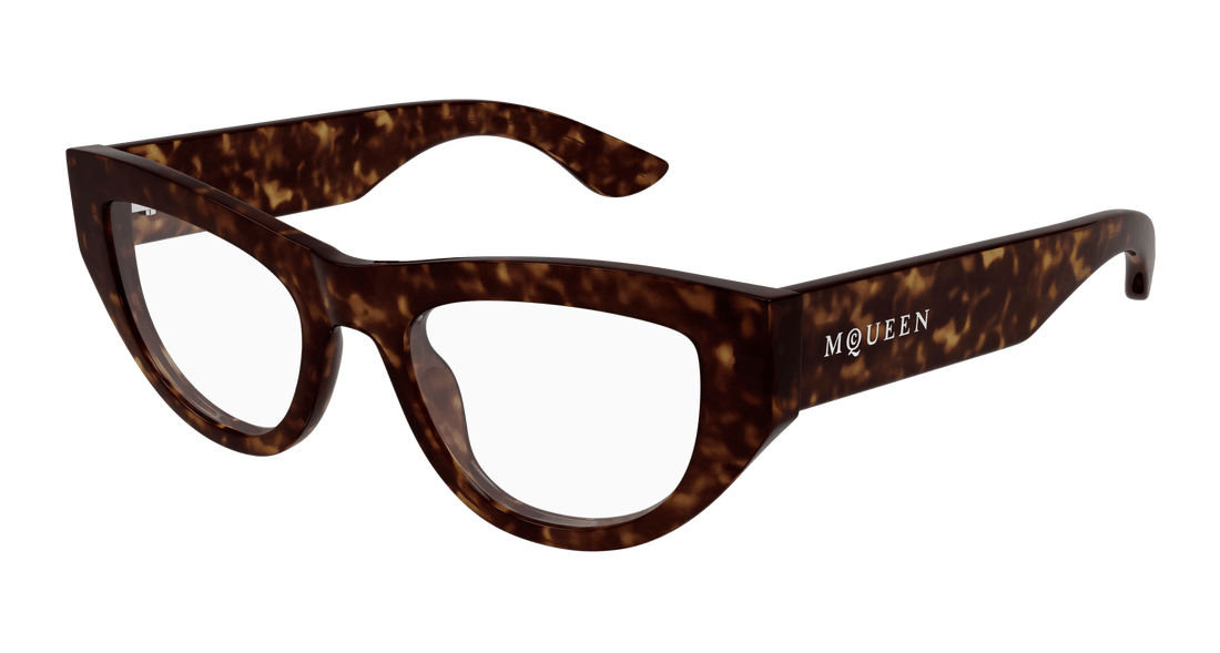Brillen alexander mcqueen am0512o 002 havana cat eye femenino größe 51mm - Hauptansicht