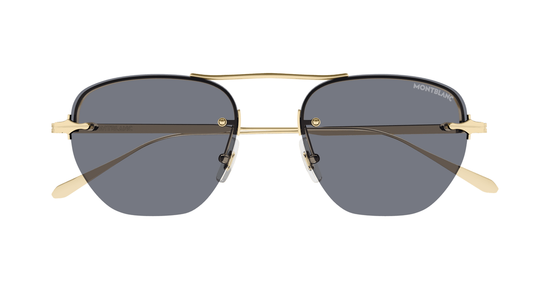 Gafas de sol montblanc mb0404s 001 dorado round masculino talla 52mm - Vista de detalle