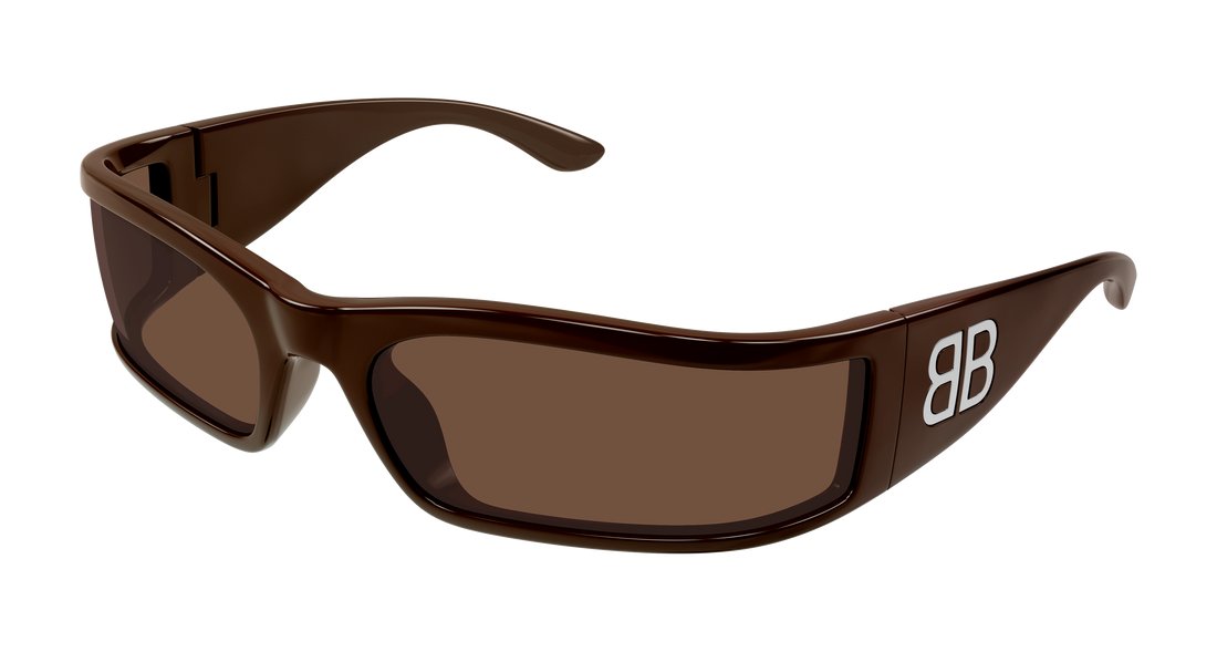 Lunettes de soleil balenciaga bb0458s 004 marron mask unisex taille 73mm - Vue principale