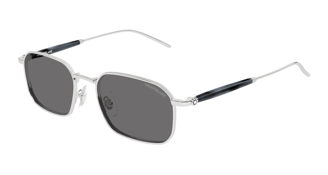 Óculos de sol montblanc mb0441s 003 plateado rectangular / squared masculino tamanho 52mm - Vista principal