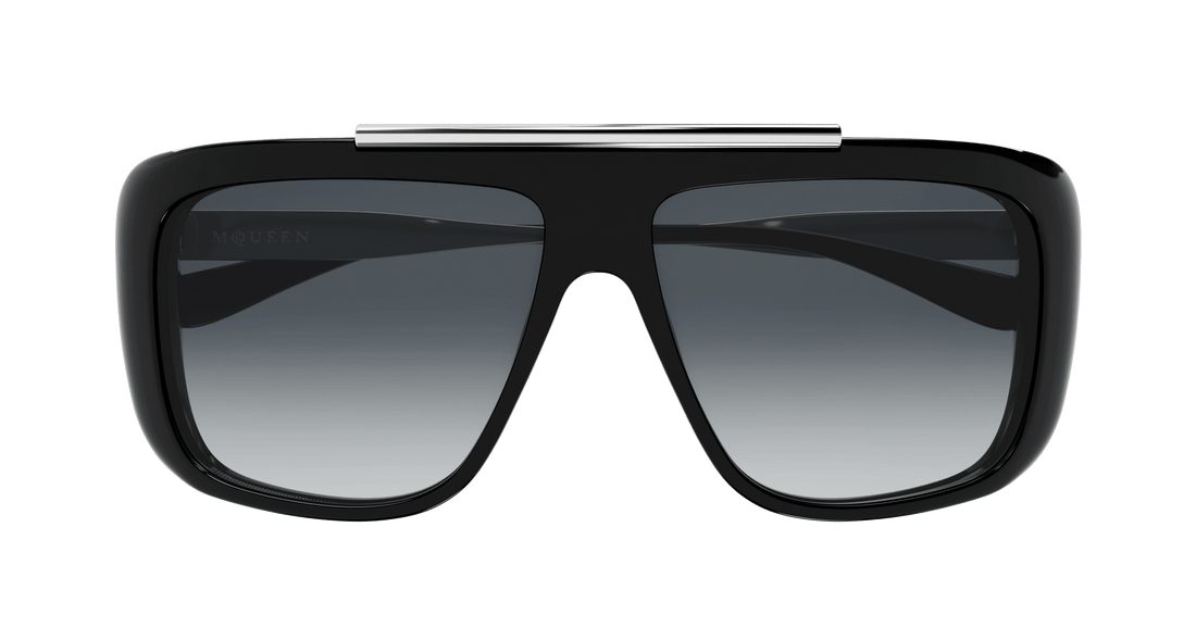 Occhiali da sole alexander mcqueen am0492s 001 negro pilot unisex taglia 60mm - Vista dettagliata