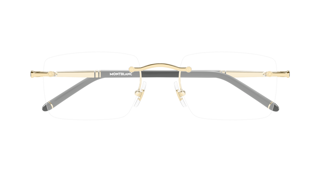 Óculos graduados montblanc mb0444o 004 dorado rectangular / squared masculino tamanho 54mm - Vista de detalhe