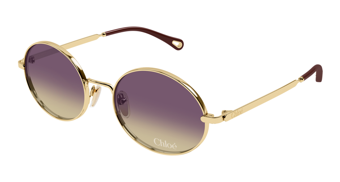 Sunglasses chloé ch0326s 001 dorado round/oval/panthos femenino size 55mm - Main view