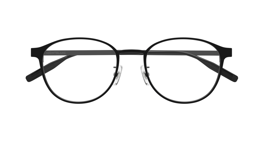 Occhiali da vista montblanc mb0447oa 001 negro round/oval/panthos masculino taglia 52mm - Vista dettagliata