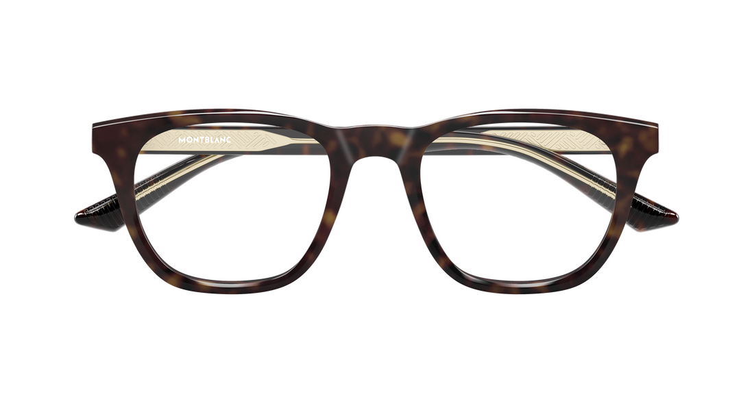 Occhiali da vista montblanc mb0422o 003 havana rectangular / squared masculino taglia 51mm - Vista dettagliata