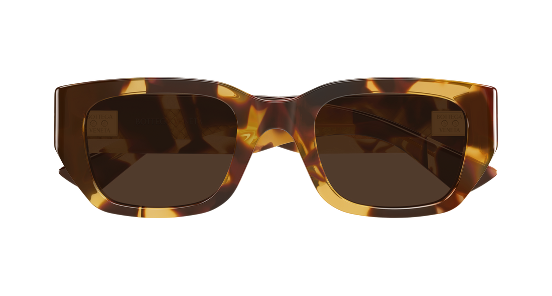 Óculos de sol bottega veneta bv1401sa 002 havana rectangular / squared unisex tamanho 52mm - Vista de detalhe