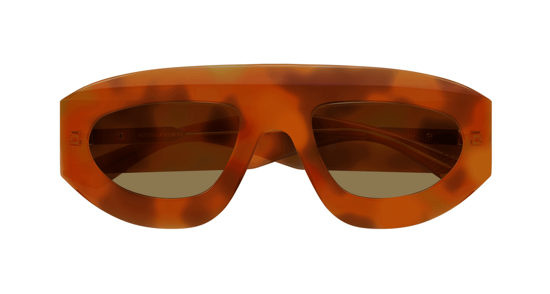 Óculos de sol bottega veneta bv1358s 002 havana geometric unisex tamanho 52mm - Vista de detalhe