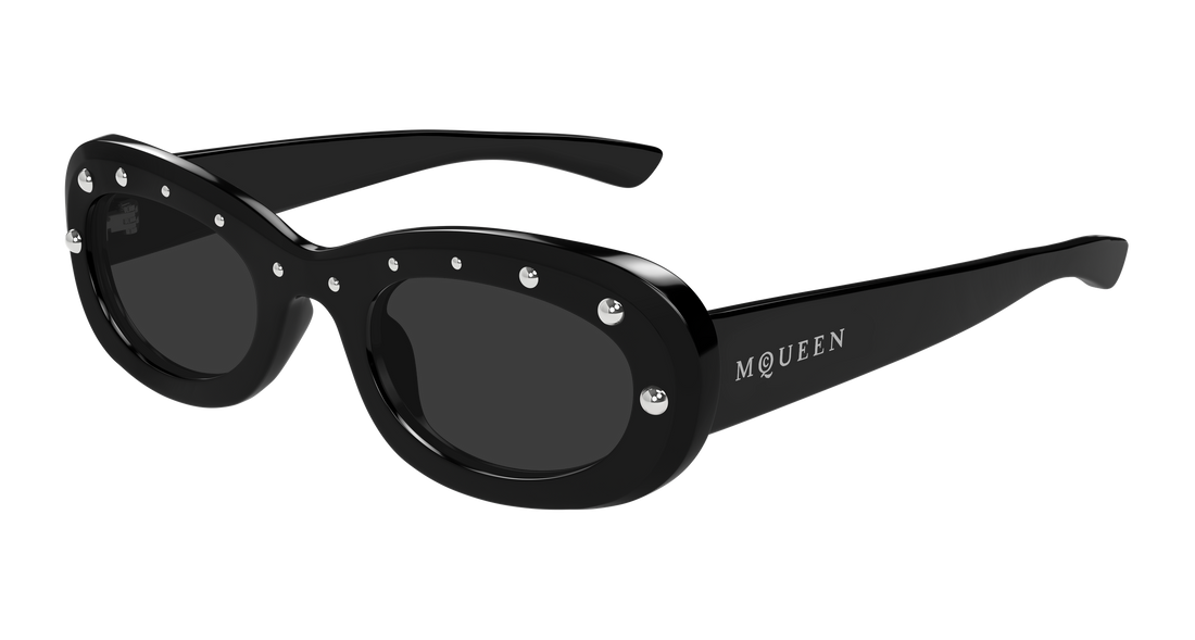 Solbriller alexander mcqueen am0527s 005 negro round/oval/panthos femenino størrelse 51mm - Hovedvisning