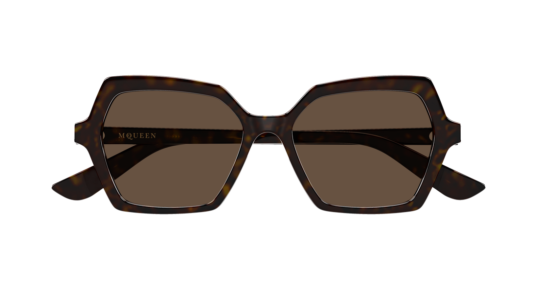 Sonnenbrillen alexander mcqueen am0537s 002 havana geometric femenino größe 54mm - Detailansicht