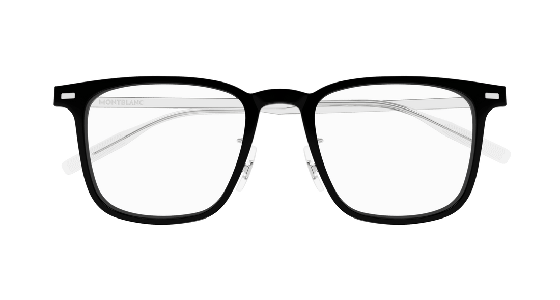 Óculos graduados montblanc mb0395on 001 negro square masculino tamanho 51mm - Vista de detalhe