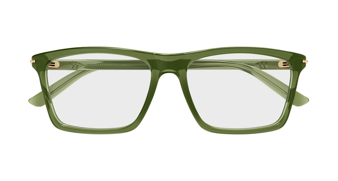 Occhiali da vista gucci gg1445o 010 verde rectangular / squared masculino taglia 56mm - Vista dettagliata