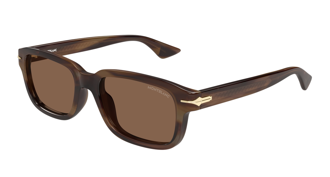 Sonnenbrillen montblanc mb0436s 004 havana rectangular / squared masculino größe 54mm - Hauptansicht