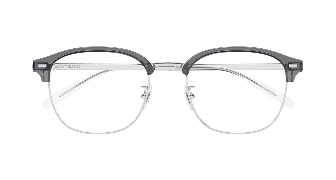 Óculos graduados montblanc mb0446oa 003 plateado round/oval/panthos masculino tamanho 54mm - Vista de detalhe