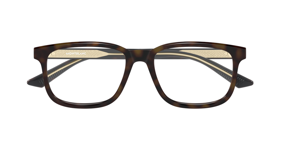 Óculos graduados montblanc mb0452o 003 havana rectangular / squared masculino tamanho 55mm - Vista de detalhe