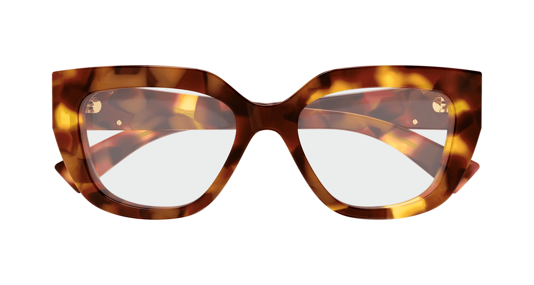 Óculos graduados gucci gg1847o 002 havana cat eye femenino tamanho 53mm - Vista de detalhe