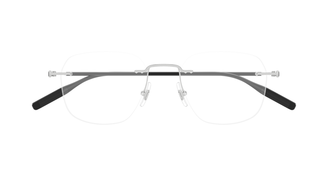 Óculos graduados montblanc mb0430o 002 plateado round/oval/panthos masculino tamanho 51mm - Vista de detalhe
